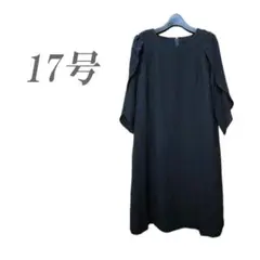 ●新品/フォーマル/ワンピース/17号/黒/袖スリット/レディース●x0082