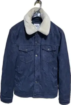 ZARA ザラ　ボアスウェードジャケット　サイズM ネイビー