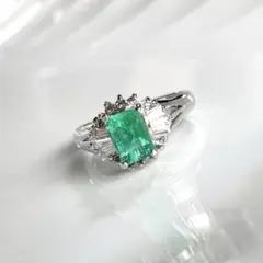 CGL鑑別付】天然エメラルド 18K ヴィンテージリング 10号 ゴールド