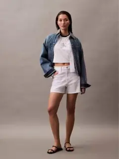 High Rise Denim Shortsのサムネイル