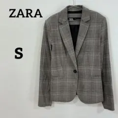 【ZARA】チェックテーラードジャケット グレンチェック EUR34のサムネイル