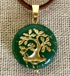 ガラスビーズの樹のペンダント ネックレス 木 ハンドメイド no.353