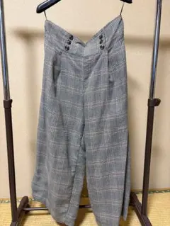 グレー系チェック 3L ワイドパンツ