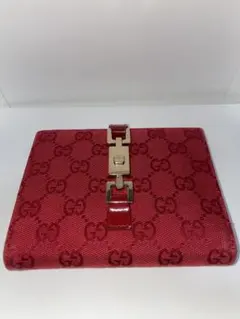 GUCCI GGキャンバス 二つ折り財布レッド
