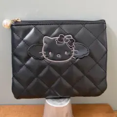 Hello Kitty キルティング ポーチ ブラック