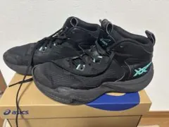 asics ブラック/ターコイズ ハイカットシューズ