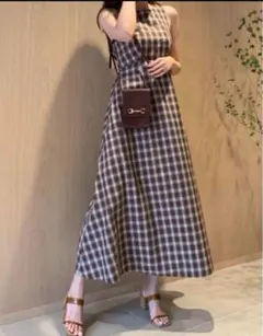 【美品】SNIDEL バックオープンフレアワンピース