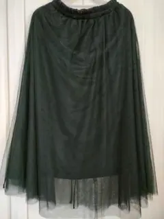 チュールレースギャザーロングスカート