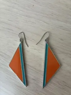 ピアス オレンジ×ターコイズ