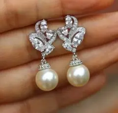限定セール！ブライダル　ウェディング　パール　ジルコニア　ピアス　シルバー