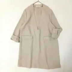 プラージュ V/Nチュニック ワンピース 長袖 Vネック ベージュ ゆったりのサムネイル