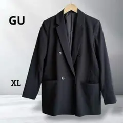 【ジーユー】オーバーサイズダブルブレストジャケット ブラック XL ストレッチのサムネイル