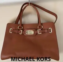 MICHAEL KORS オレンジブラウン ショルダー　トートバッグ