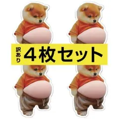 【訳あり】4枚 柴犬 ぷにぷに シール おなか 立体 ぷっくり シール帳 いぬ