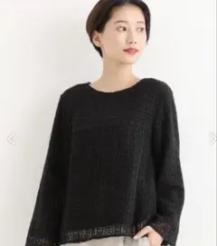 新品未使用品　コットンボイル エンブロイダリー　ブラック