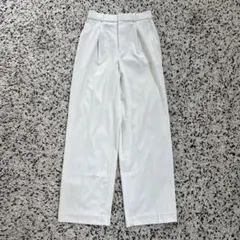 S*.様 UNIQLO ホワイト タックワイドパンツ Mサイズ　丈長め