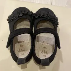 子供用ブラック フリル フォーマルシューズ 15センチの方向け