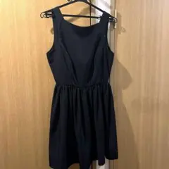 AmericanApparel ボタンバックスウィングドレス　黒のサムネイル