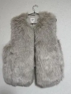 GAP グレー ファー ベスト Mサイズ