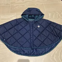 ファミリア　ネイビー キルティング ベビーポンチョ