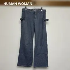 HUMAN WOMAN ヒューマンウーマン ヘリンボーンデニムパンツ