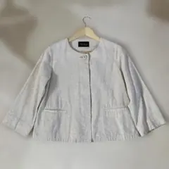 ★ナノ・ユニバース★ ノーカラージャケット ベージュ リネン混のサムネイル