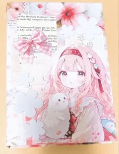 ※ファイルのみ おすそ分けファイル 女の子 コラージュ 素材 紙モノ ピンク 花
