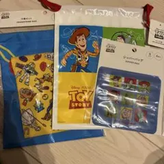 トイストーリー　キャンドゥ 3点セット　ポーチ 巾着　ジッパーバッグのサムネイル