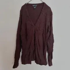 Style&co. 【M】バーガンディ カーディガン ブラウン シンプル 無地