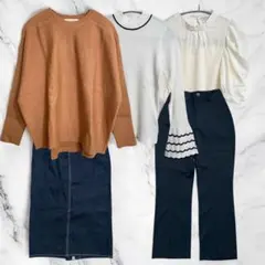 小柄 低身長 コーデ売り お得着回し 5点セット カジュアル シンプルコーデ