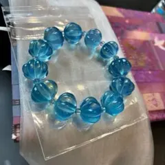 ⭐︎【高級】天然 アクアマリン ブレスレット 15mm 41.6g - メルカリ