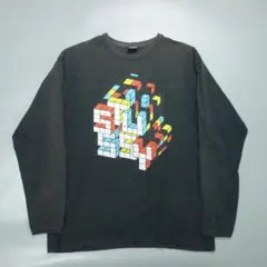 ひ*ー様 885 ステューシー ロゴプリント ロンT 黒 メンズ M