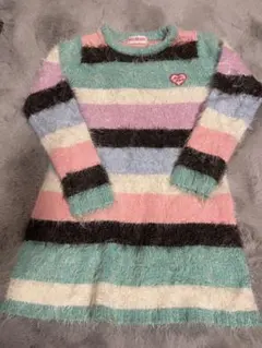 mezzo piano フワフワボーダー　ワンピース