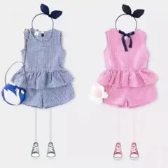 ギンガムチェック☺︎ペプラムセットアップ