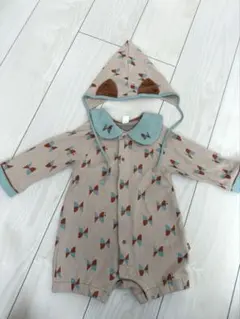 【美品】moimoln モイモルン カバーオール ロンパース ボンネット