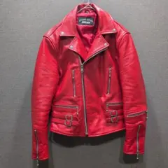 希少　EEZAN 【40】ダブル ライダースジャケット 本革牛レザー　レッド