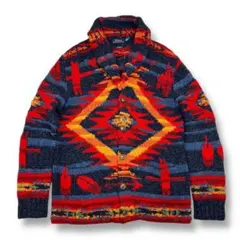 ラルフローレン ハンドニット カーディガン サウスウエスタン柄 POLO S