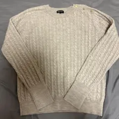 INDIVI ニット　ケーブル編みニット ライトベージュ　毛100% 可愛いです
