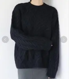 【ooju】アシンメトリーニット　ブラック
