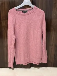 バナナリパブリック オーガニックコットン クルーネックニット ピンク　Lサイズ