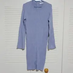 F61 MOUSSY ニットワンピース ブルー系 フリーサイズ