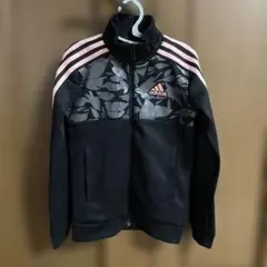 adidas トラックジャケット 黒 ピンク