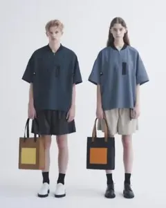 美品】クルニ 24SS ツイル ショートスリーブ プルオーバー blue 2 