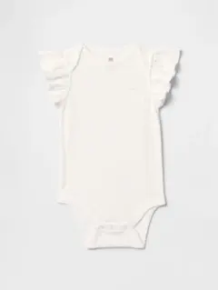 ラッフルフリルスリーブ　リブボディスーツ