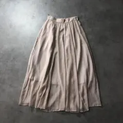 WQ390●SNIDEL :ギャザーフレアロングスカート ●Ｆ● ピンクベージュ