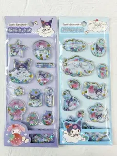【サンリオ】キラキラ ウォーターシール✨2種2枚セット （紫青）