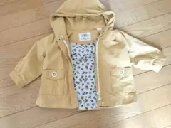 ZARA フード付きイエロージャケット 80cm