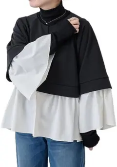 ￼￼￼新品タグ付き　ビアズリーのコンビフレアブルゾン￼のサムネイル