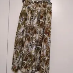 葉柄ロングスカート ゴムウエスト
