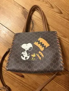 スヌーピー ショルダーバッグ ブラウン
